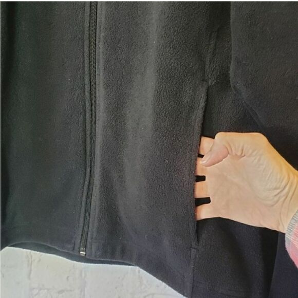 COLUMBIA Classic Full-zip Fleece Jacket Coat Black Medium - Picture 2 of 6